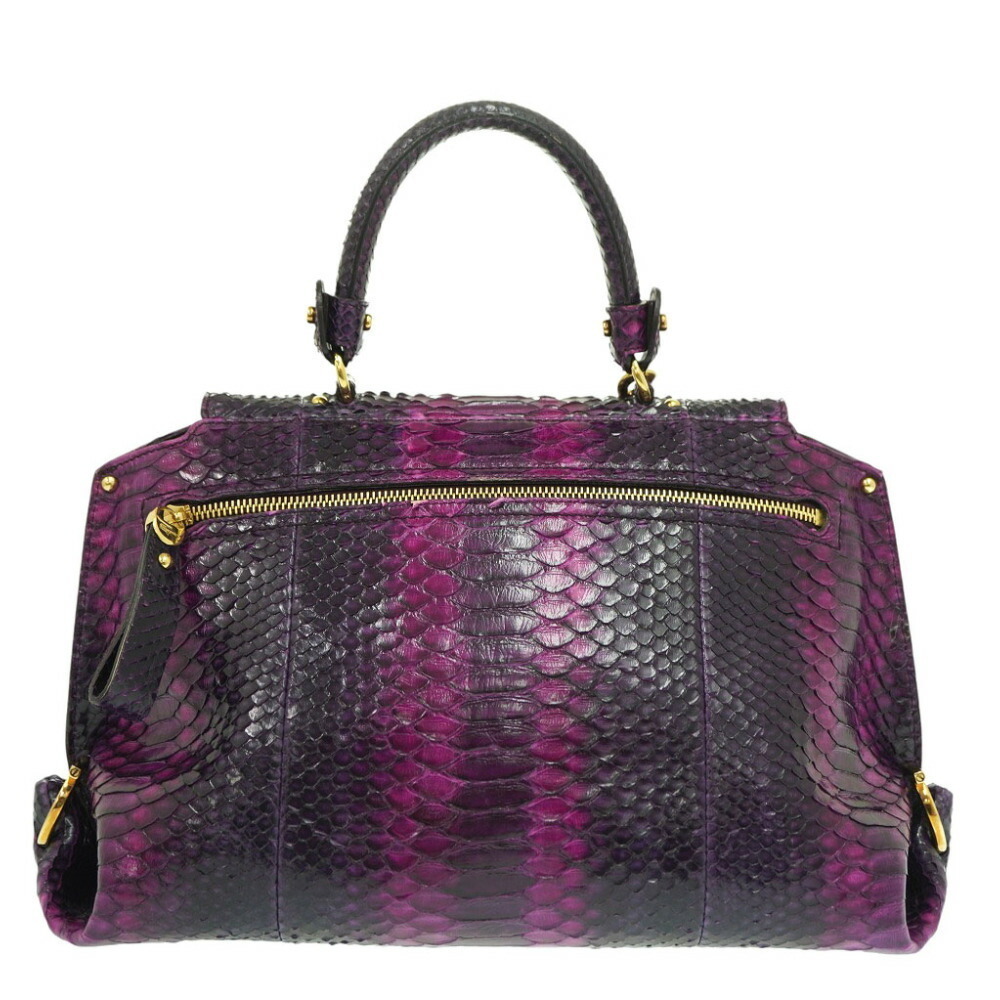 Ferragamo Python Shoulder Handbag Purple With Str… - image 2